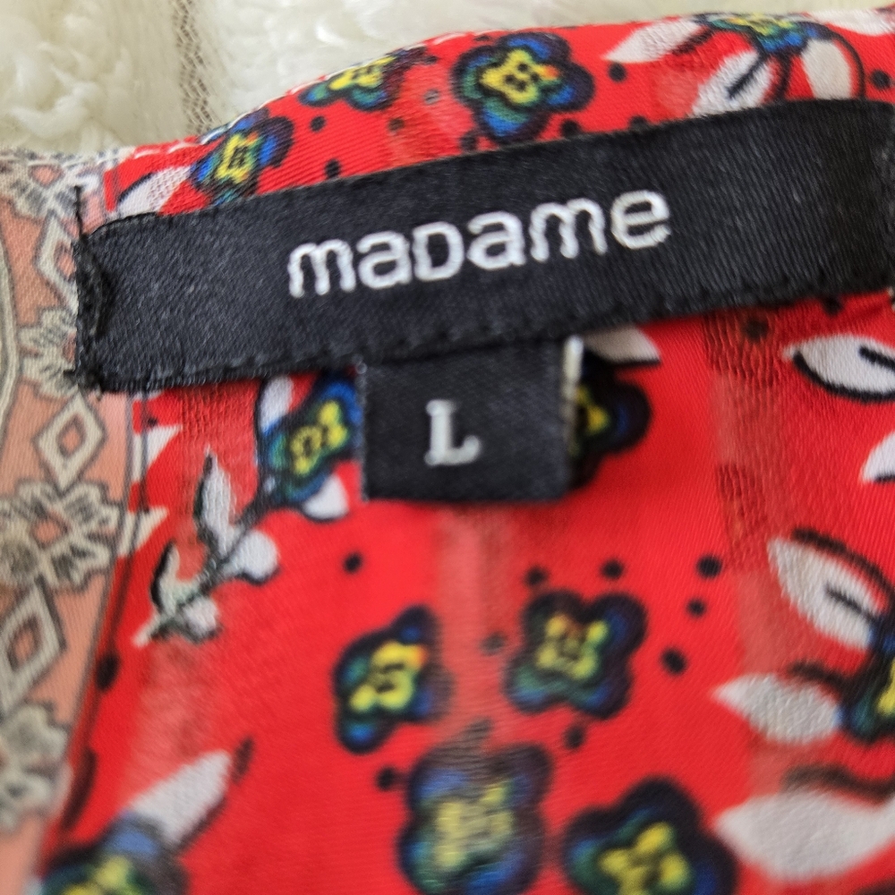 Madame Size L Floral Patchwork Aysemetrical Ruffle Hem Maxi Dress - Picture 4 of 16